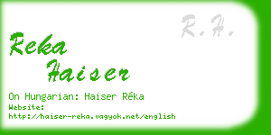 reka haiser business card